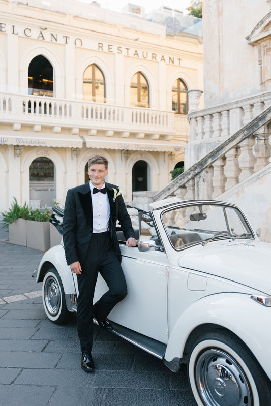 A Godfather-Inspired Bespoke Tuxedo for an Italian Villa Wedding