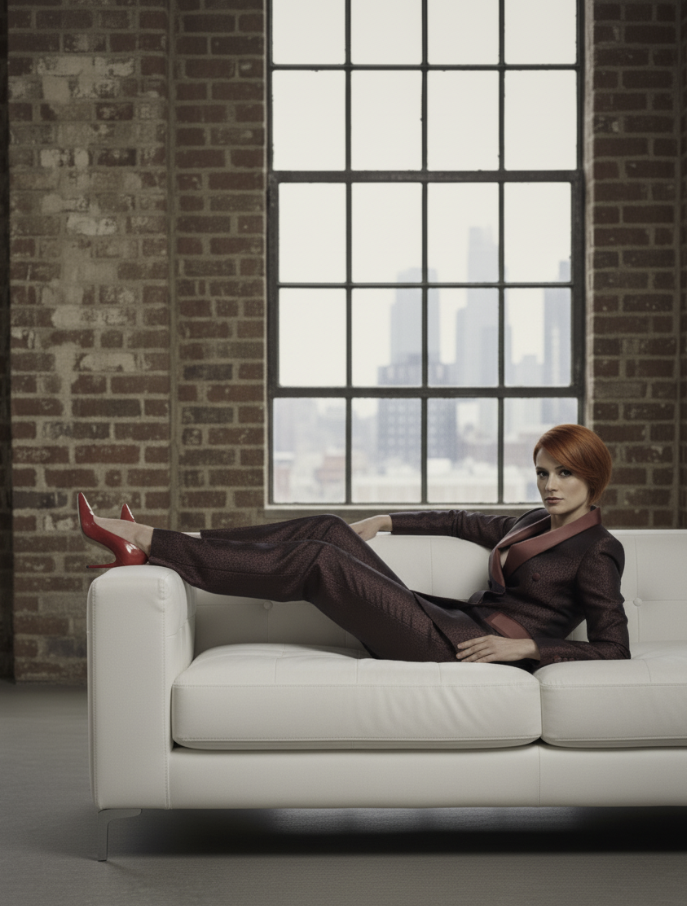 Women_s_Tuxedo_Burgundy_and_Black_Patterned_Jacquard_Jacket_and_trousers