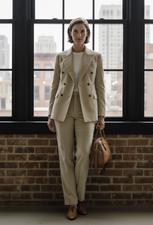 Women's Beige Cord Suit 