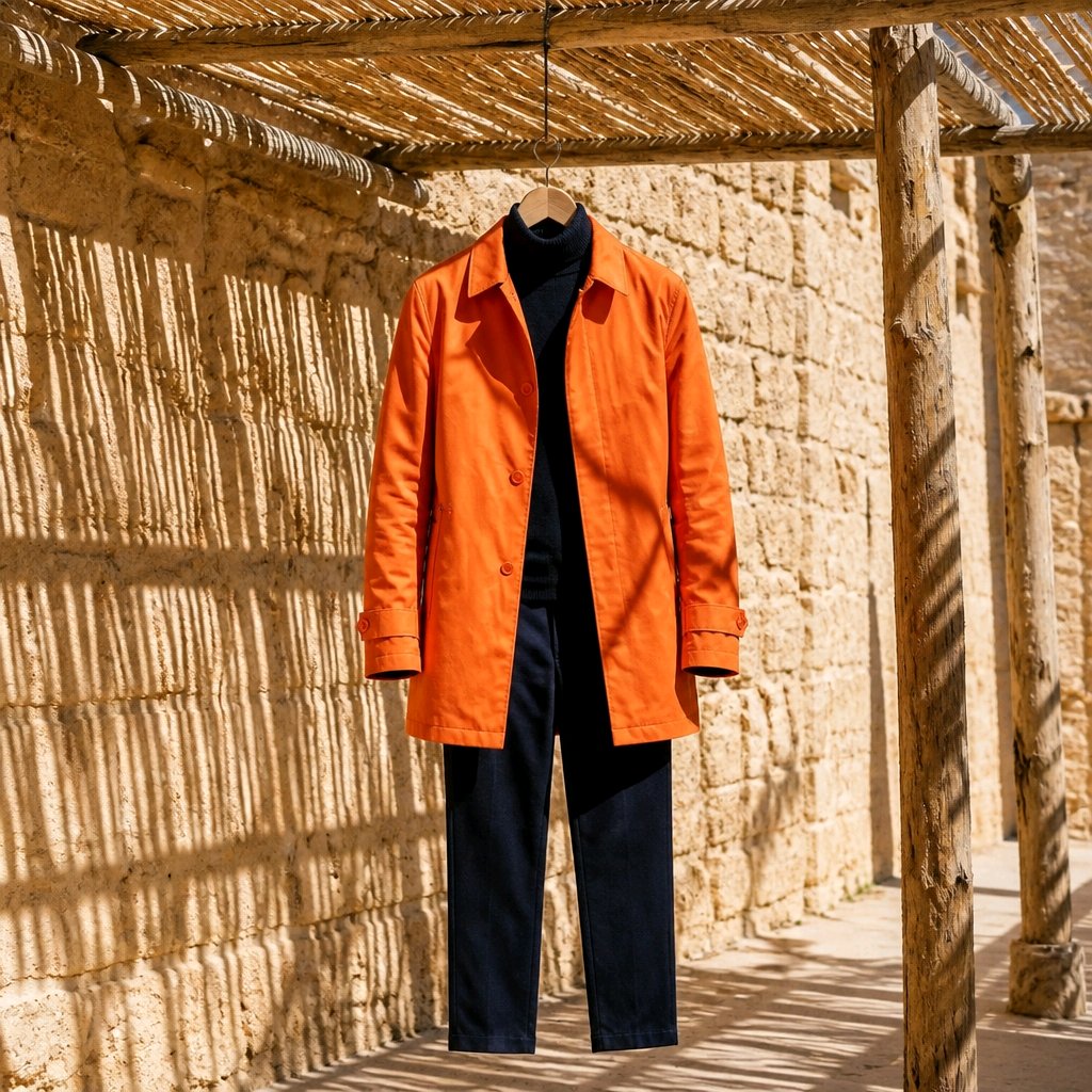 Orange Cotton Raincoat SB5 Style