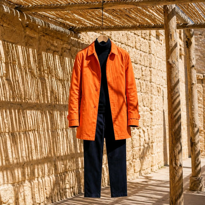 Orange Cotton Raincoat SB5 Style