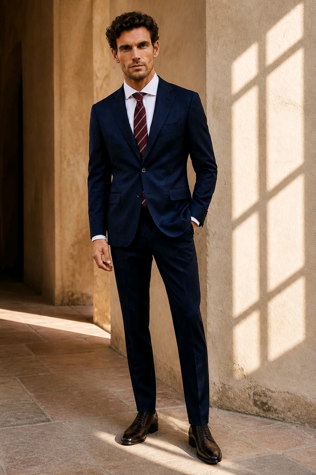 Classic 2pc English Wool Dark Navy Italian Pure Wool