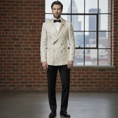 Tuxedo Ivory and Gold Brocade Jacket, Style Number J39109/200