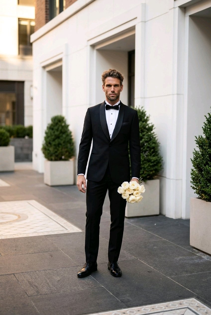 2pc English Pure Wool Black Evening Suit Super 110's Two Piece Suit