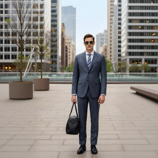 English Pure Wool Medium Grey Super 110'S Two Piece Suit