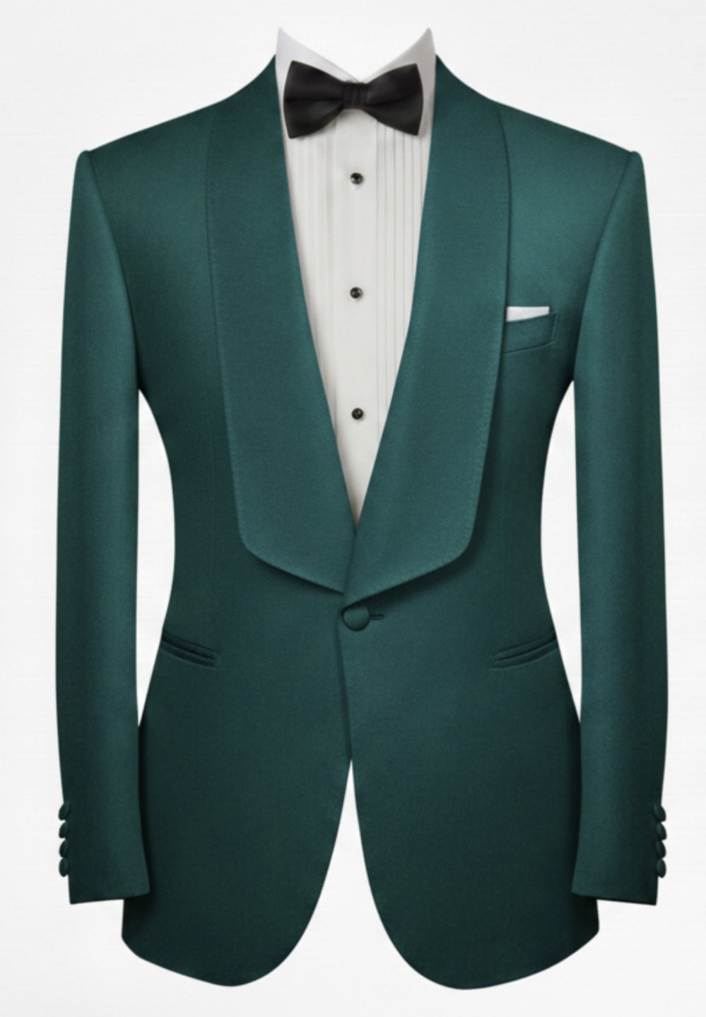 2pc Teal Single Breasted Tuxedo Jacket and Black Formal Trousers / Italian Pure Wool