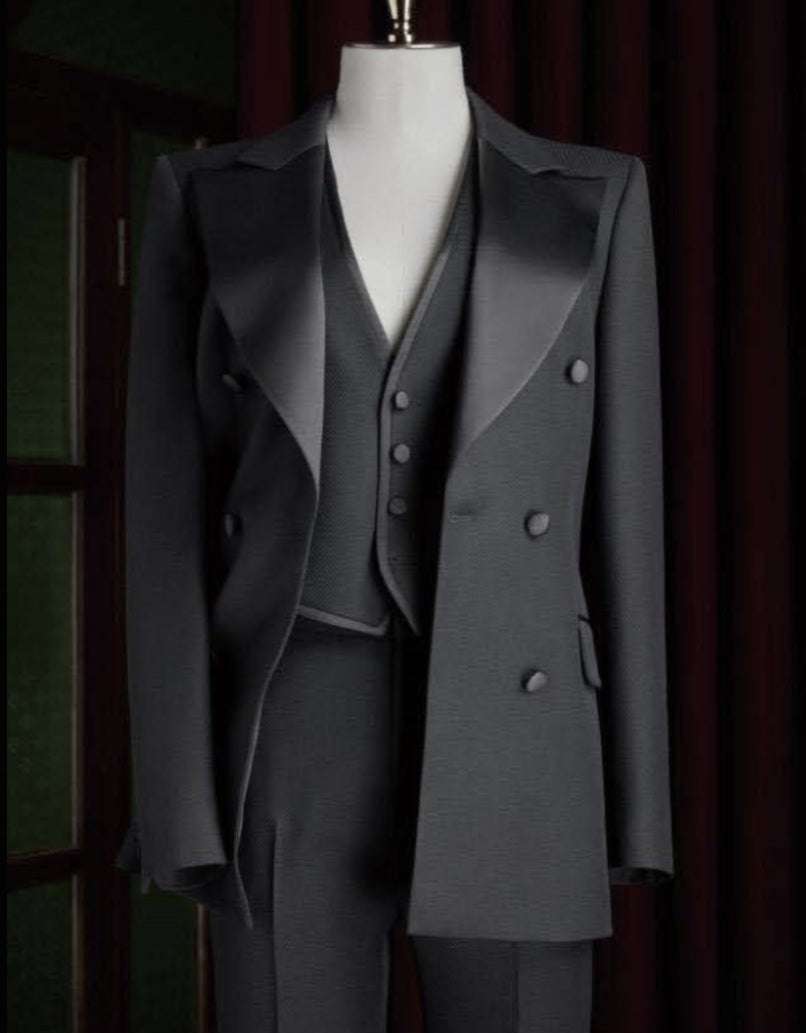 3pc Ladies Black Evening Suit 