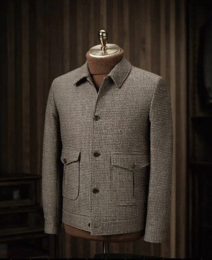 A_brown_check_casual_jacket