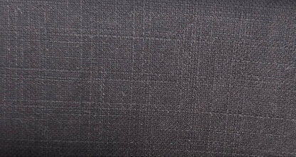 A close-up of a dark charcoal gray textured fabric with a subtle woven grid pattern.