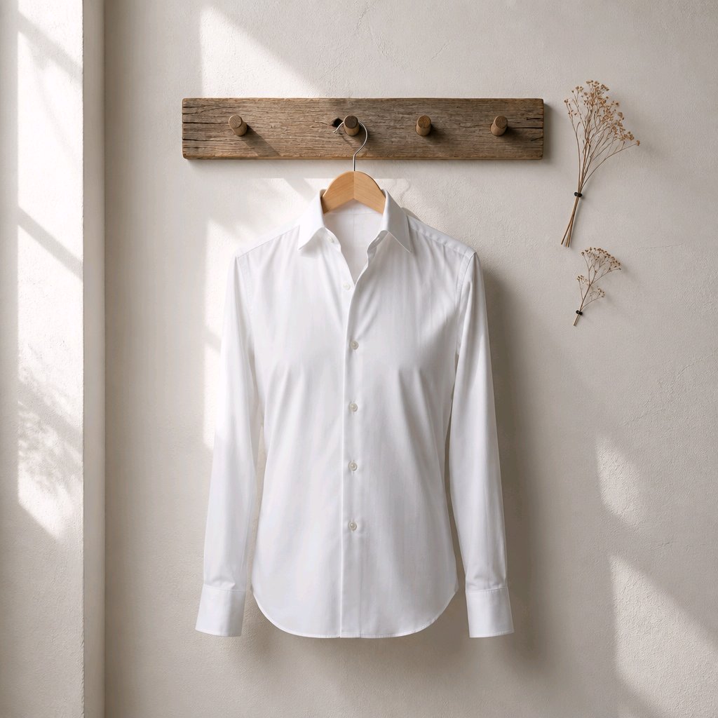White Plain Cotton/Stretch Shirt Style No: 754-1