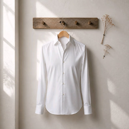 White Plain Cotton/Stretch Shirt Style No: 754-1