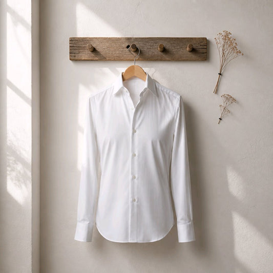White Plain Cotton/Stretch Shirt Style No: 754-1