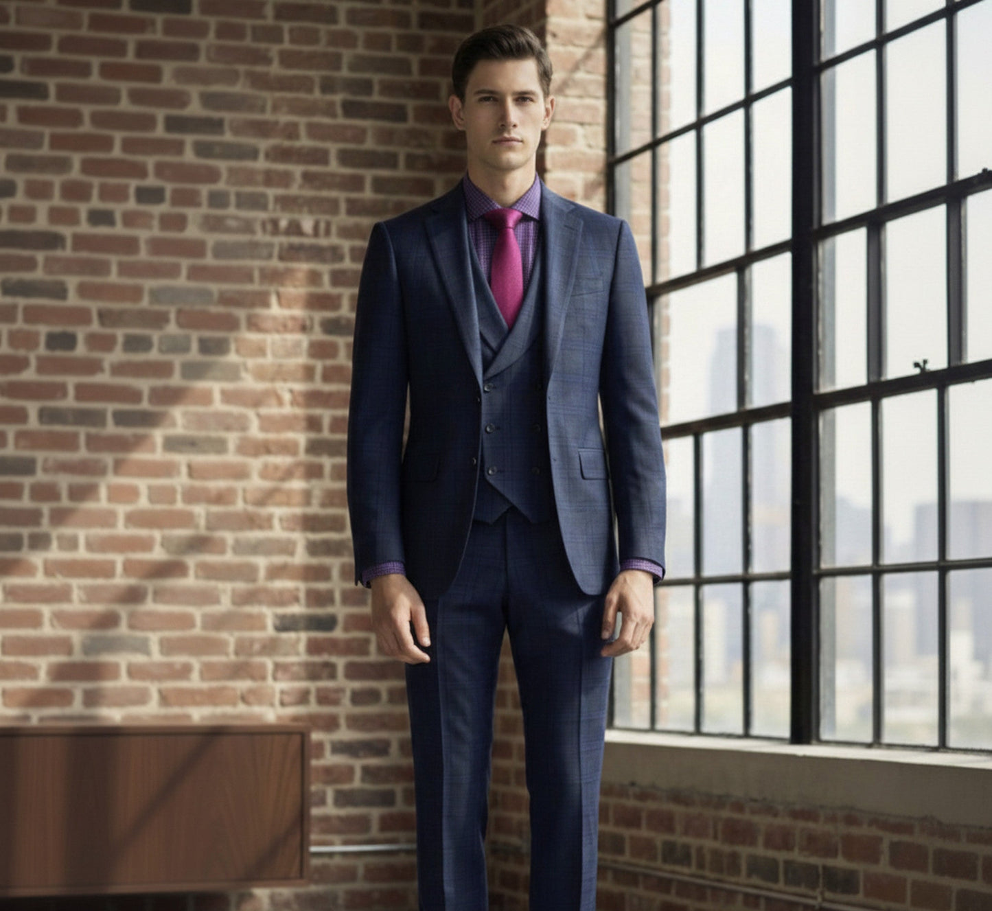 Mens Bespoke Necktie XW-03 Rose Plain