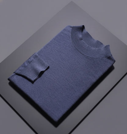Blue Turtle Neck 10% Cashmere 90% Wool/ Plain jumper