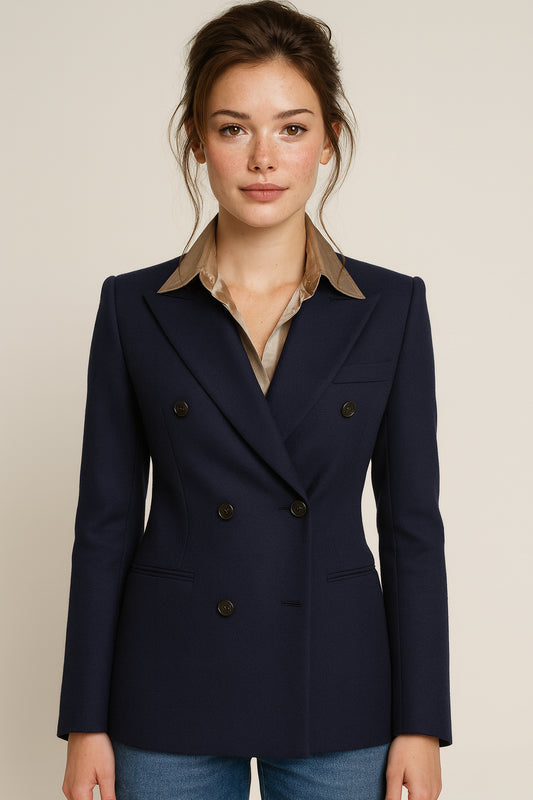 Navy Wool / Cashmere Two Piece Women's Evening Suit / Style No DBU9072