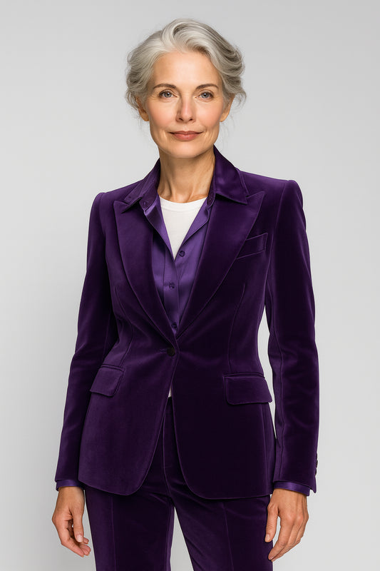 Purple Velvet Two Piece Women's Suit / Style No DJJ0036