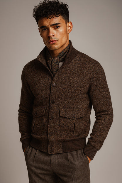 Brown/ Check Casual Jacket  / Brown Trousers Style No DZZ0006-DNN0009