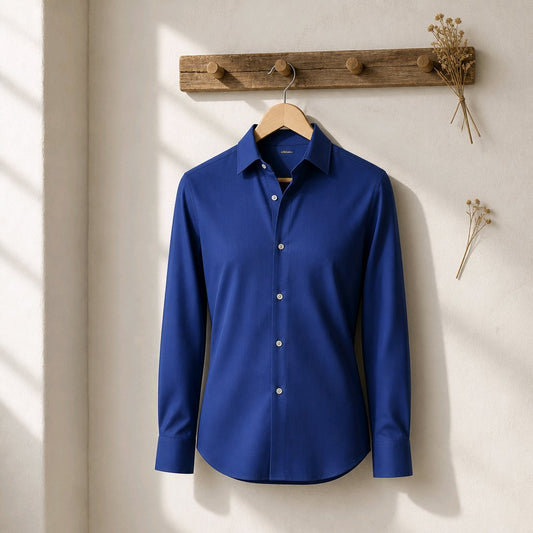 Cobalt Blue Cotton/Stretch Shirt Style No 776-7