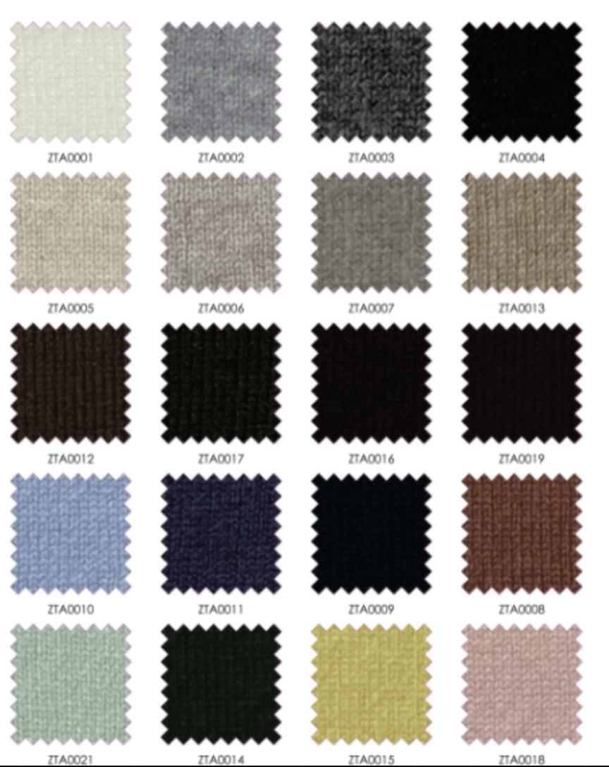 Color swatch chart with various fabrics