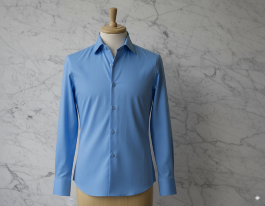 Bright Blue Plain Cotton/Stretch Shirt Style No: 1725-21