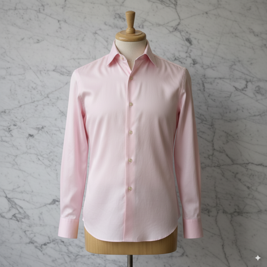 Baby Pink Plain Cotton/Stretch Shirt Style No: AS101-R02