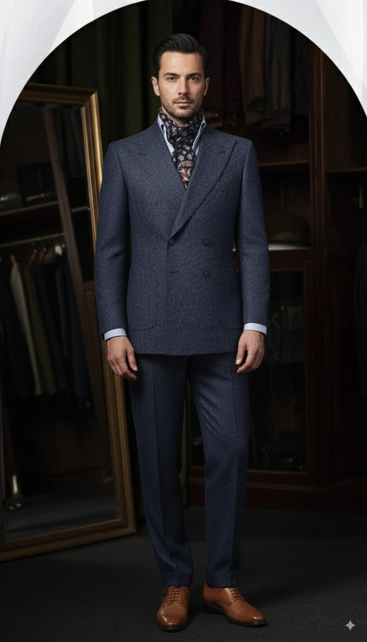 Navy Double Breasted Jacket / Plus Navy Matching Trousers