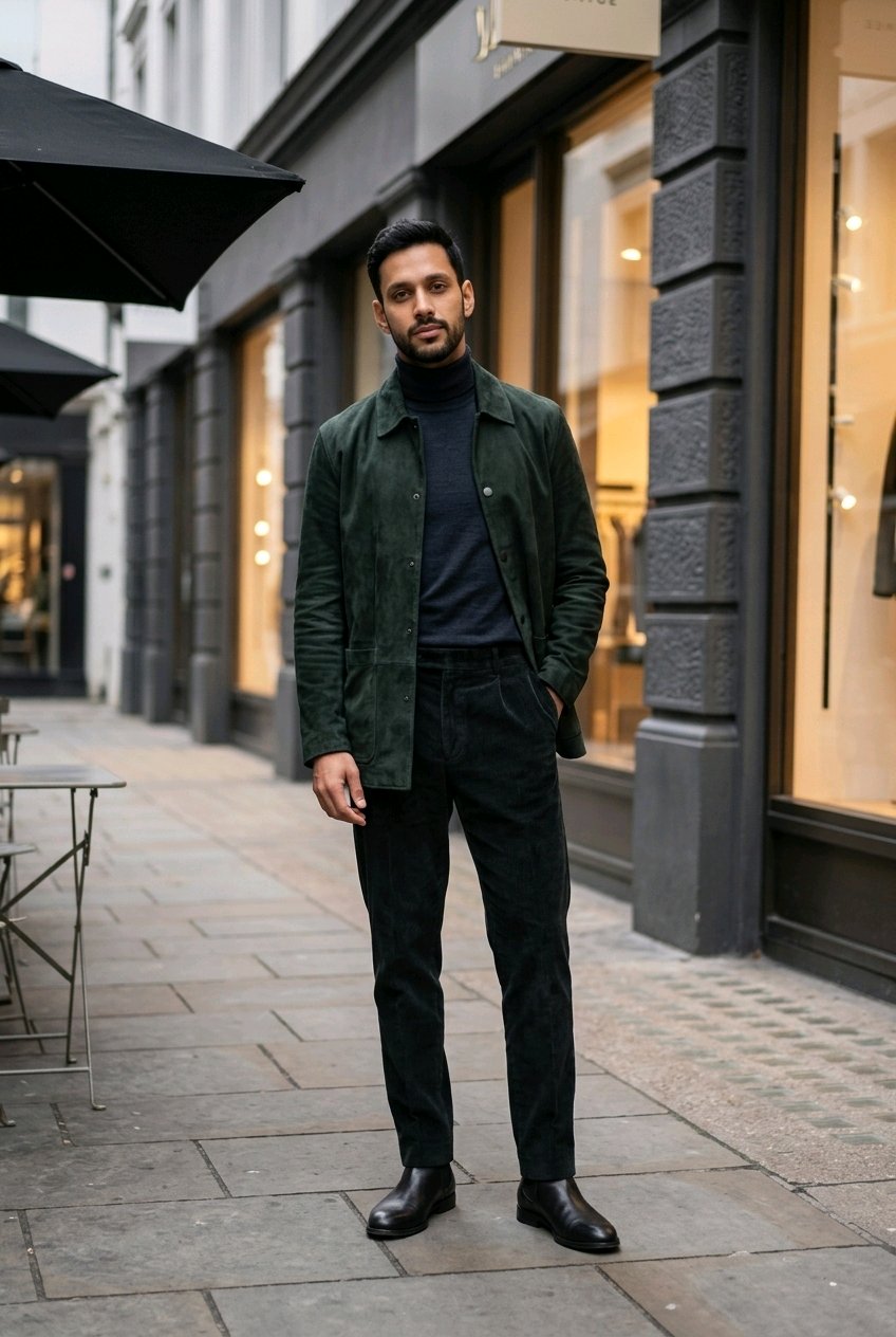 Green Suede Jacket & Trousers