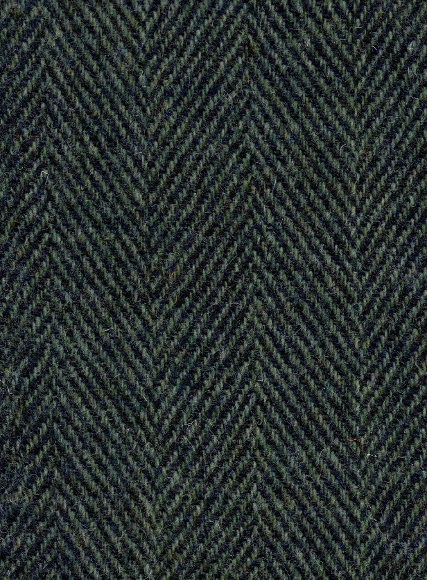 Green & navy wide herringbone.