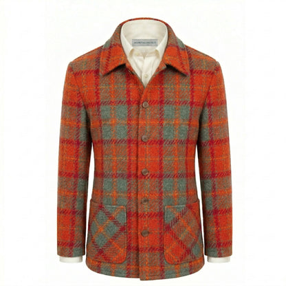 Harris Tweed Orange/Green Overshirt