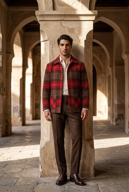 Harris Tweed Red/Brown Over-shirt £300
