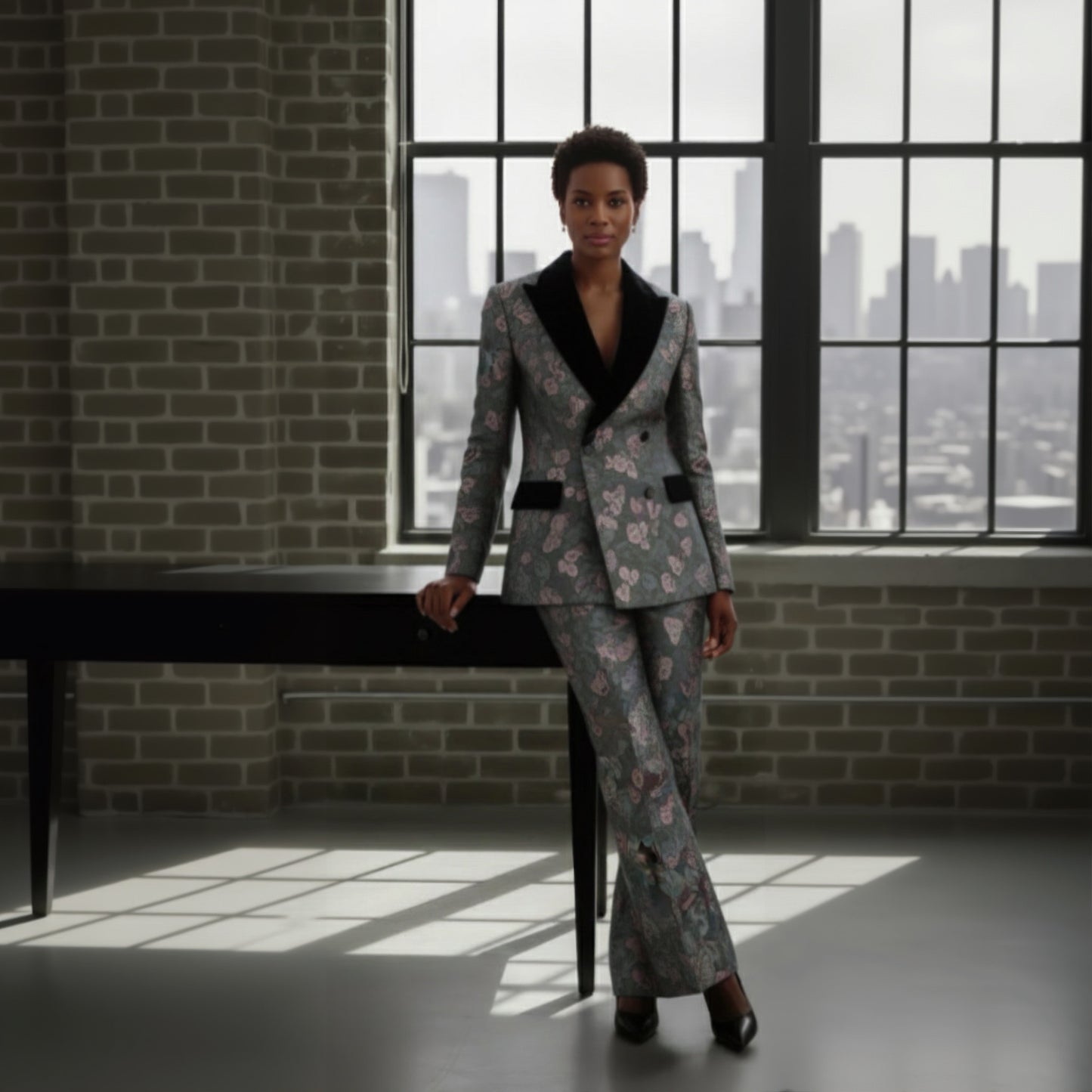 Ladies Tuxedo Sage Green/ Orange/ Teal Suit 