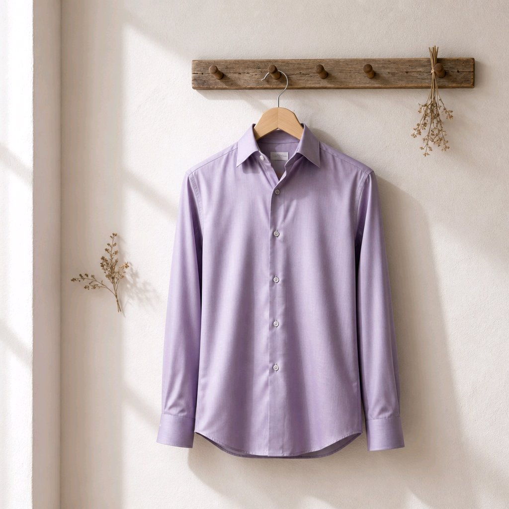 Light Purple Cotton/Stretch Shirt Style No: 1725-13