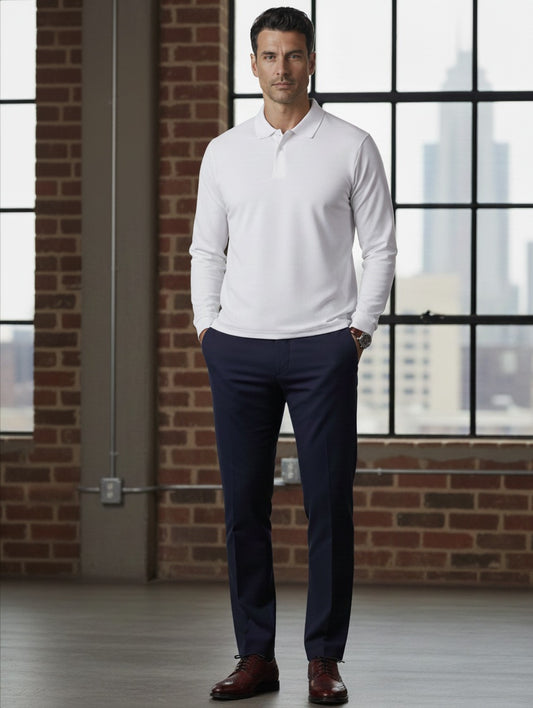 White 100% Cotton Mens Polo 