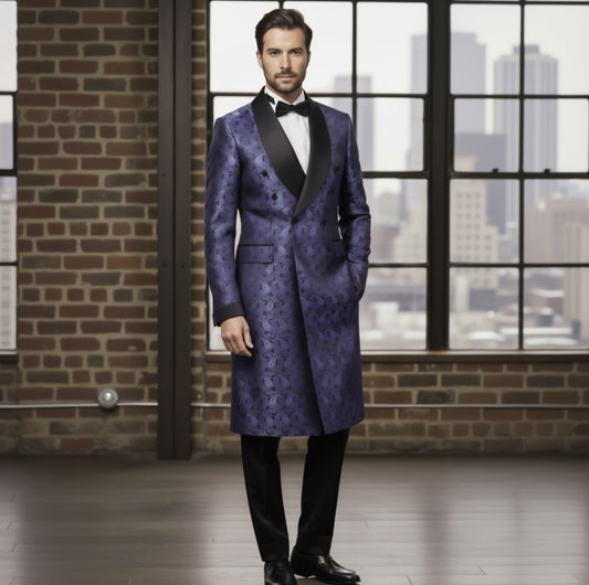 Man_wearing_a_blue_patterned_suit_with_a_black_bow_tie_in_an_urban_setting.