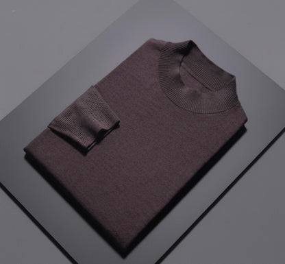 Maroon Turtle Neck 10% Cashmere 90% Wool/ Plain Knit Jumper