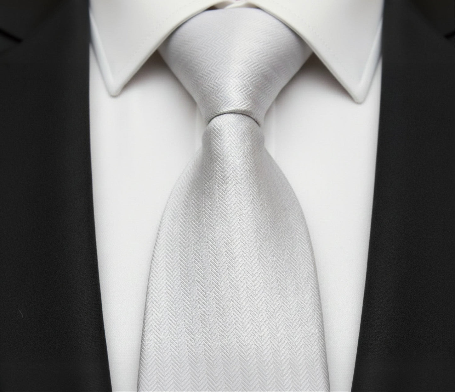 Mens Bespoke Necktie  AD-1 Ivory Stripe 