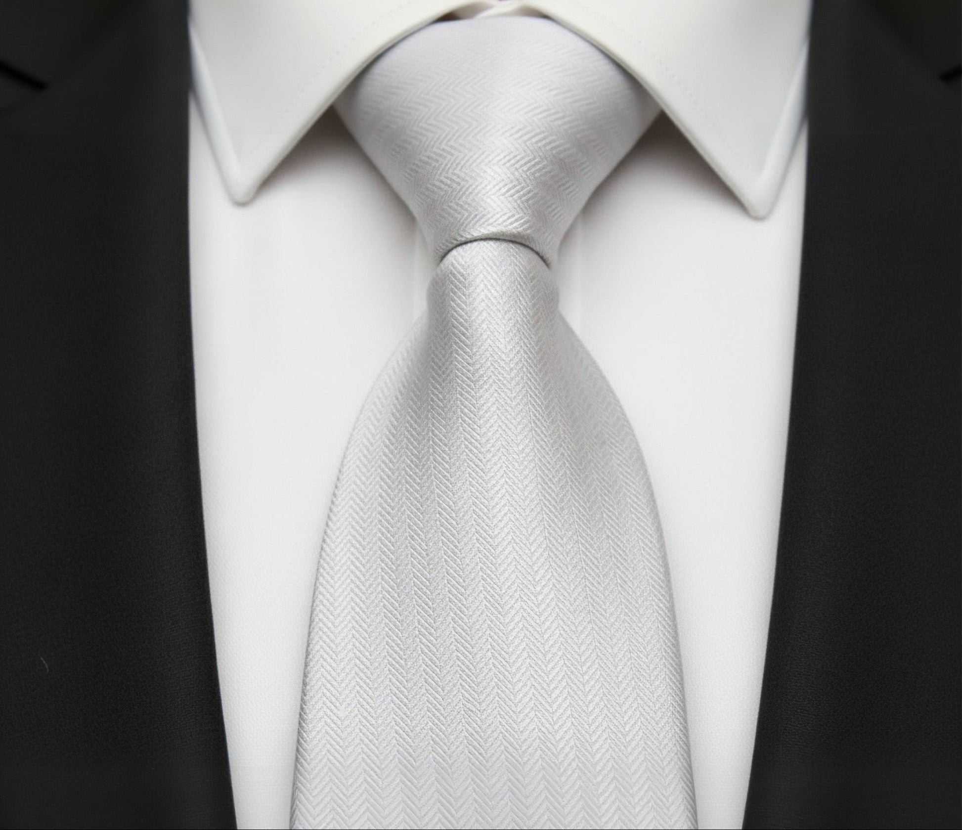 Mens Bespoke Necktie  AD-1 Ivory Stripe 