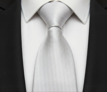 Mens Bespoke Necktie  AD-1 Ivory Stripe 