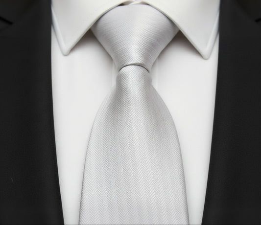 Mens Bespoke Necktie  AD-1 Ivory Stripe 