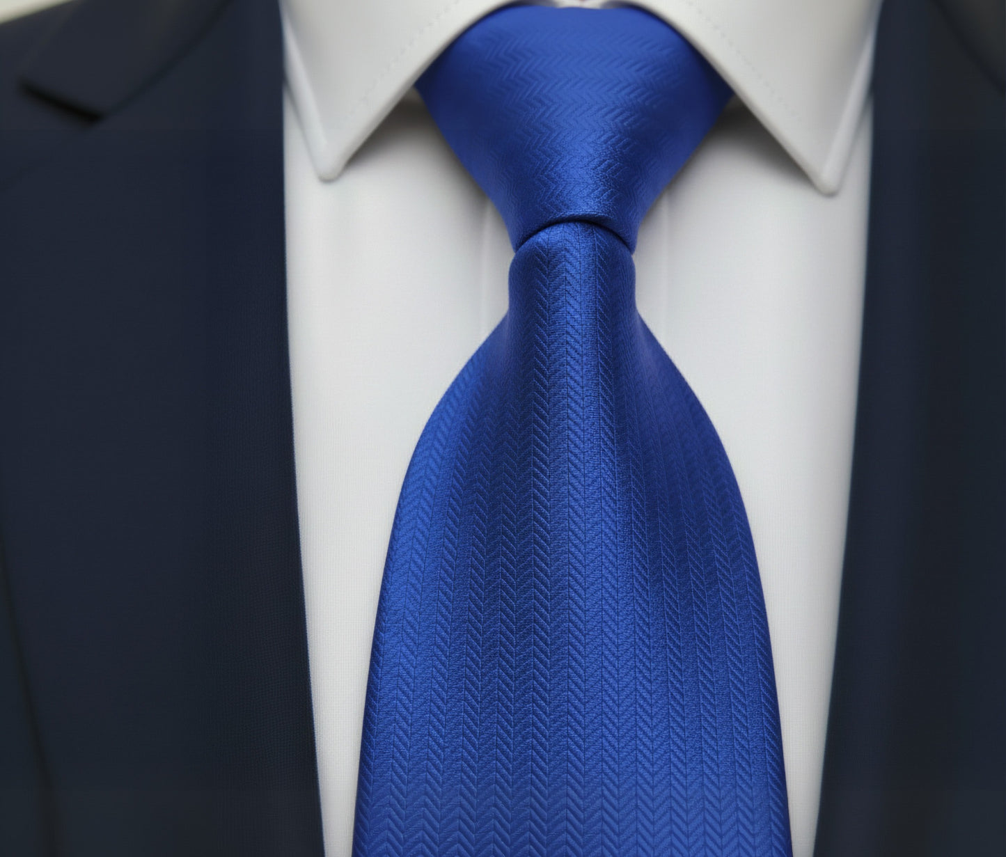 Mens Bespoke Necktie AD-4 Royal Blue Stripe