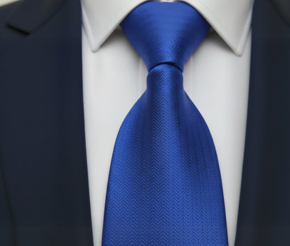 Mens Bespoke Necktie AD-4 Royal Blue Stripe