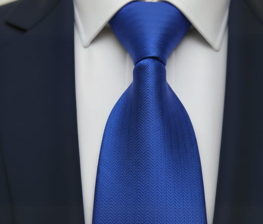 Mens Bespoke Necktie AD-4 Royal Blue Stripe