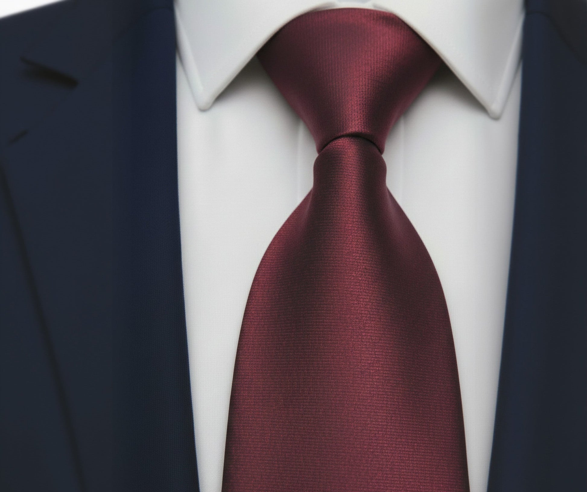 Mens Bespoke Necktie E-103 Bordeaux Red