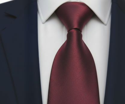 Mens Bespoke Necktie E-103 Bordeaux Red