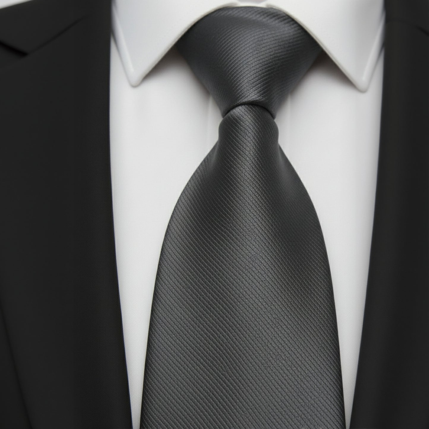 Mens Bespoke Necktie E-113 Dark Grey