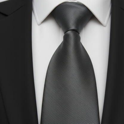 Mens Bespoke Necktie E-113 Dark Grey