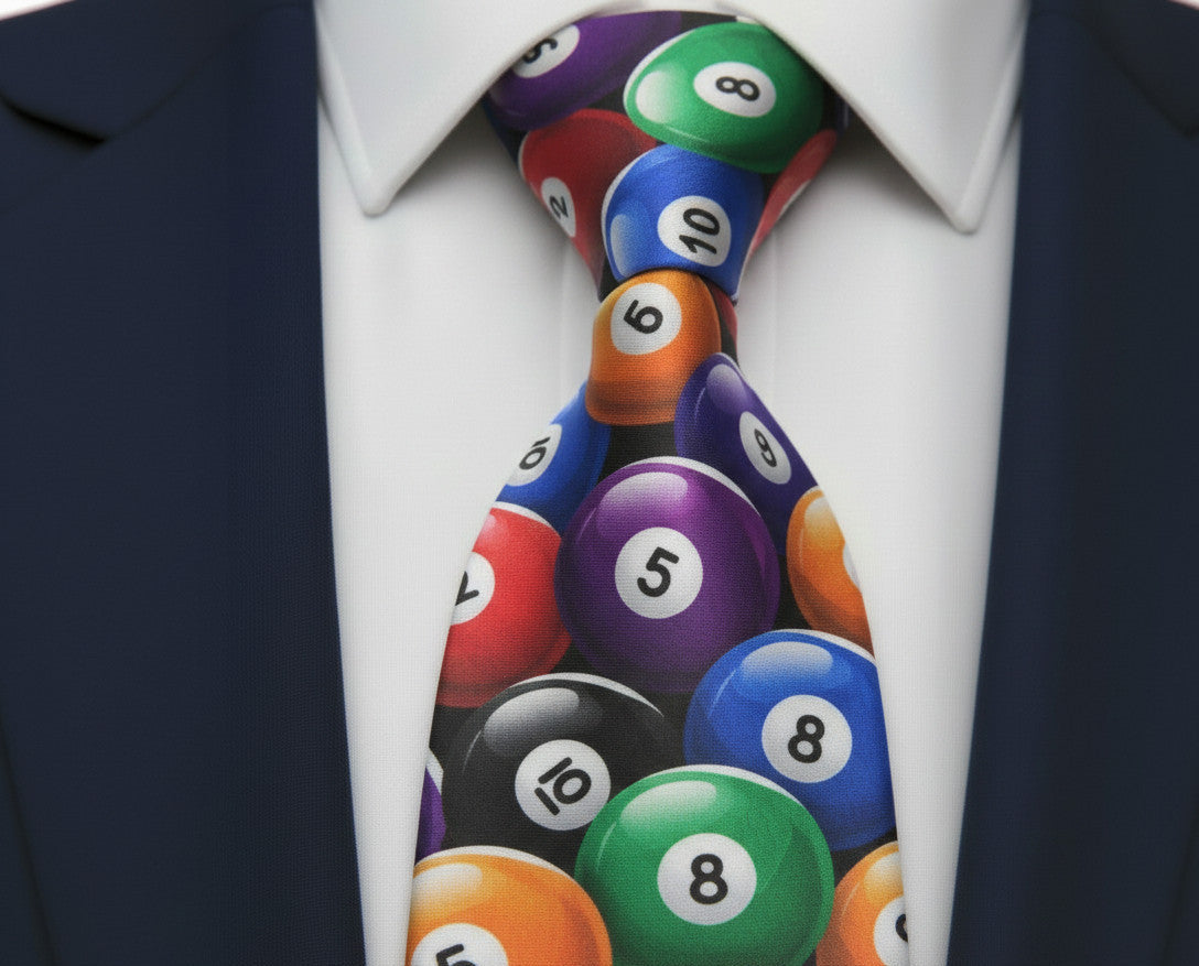 Mens Bespoke Necktie FL-01 Pool Balls