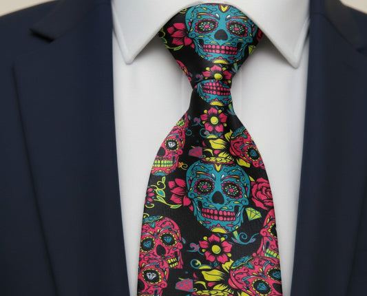 Mens Bespoke Necktie FL-04 Skulls