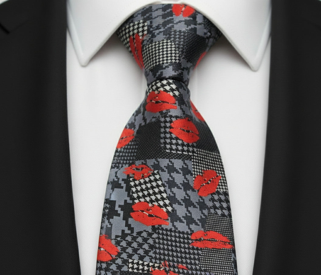 Mens Bespoke Necktie FL-12 Kiss Kiss