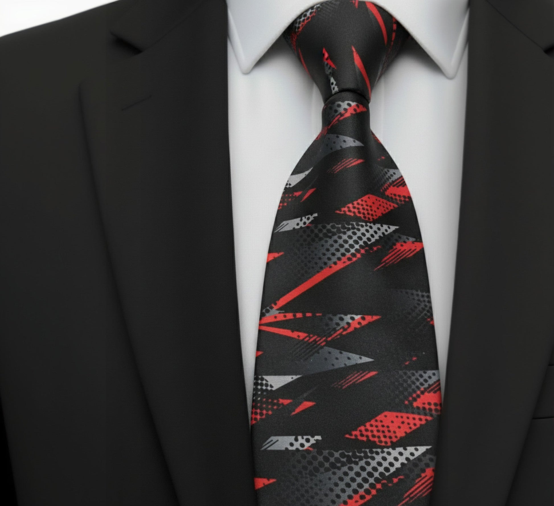 Mens Bespoke Necktie FL-16 Black/Orange